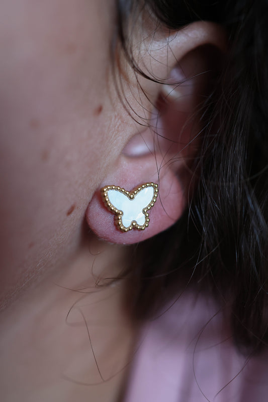 Boucles d'oreilles Papillon Blanc